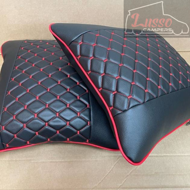 2x Scatter Cushions for Rock & Roll Beds (45cm x 45cm) Single Diamond Red