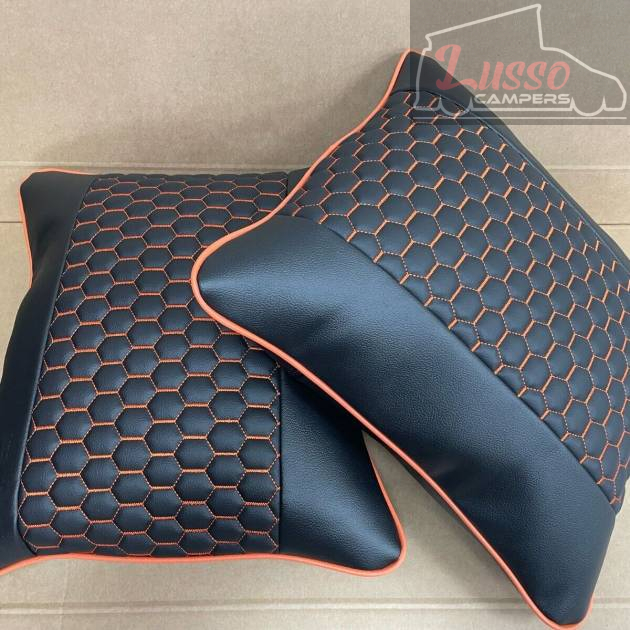 2x Scatter Cushions for Rock & Roll Beds (45cm x 45cm) Honeycomb Orange