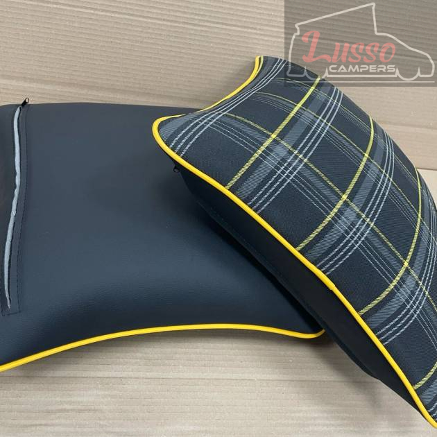 2x Scatter Cushions for Rock & Roll Beds (45cm x 45cm) GTI Tartan Yellow