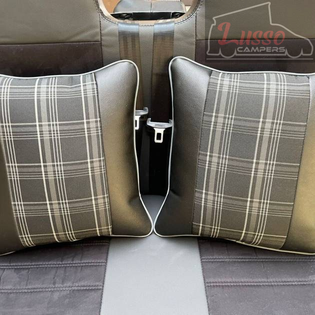 2x Scatter Cushions for Rock & Roll Beds (45cm x 45cm) GTI Tartan Grey