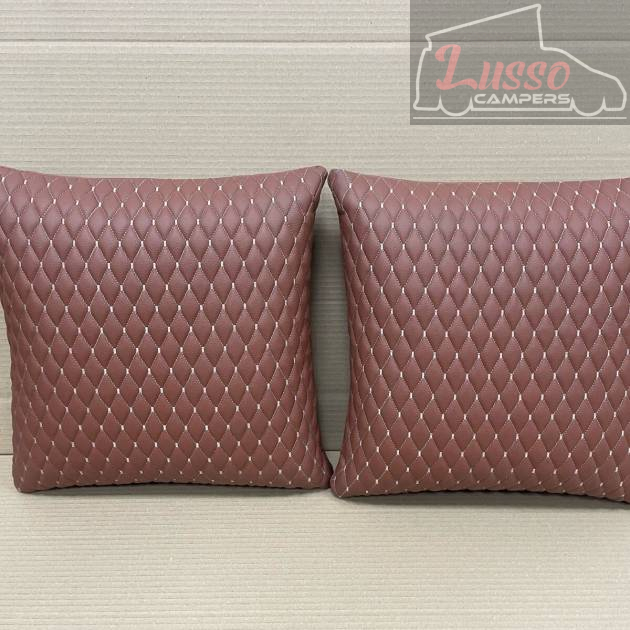 2x Scatter Cushions for Rock & Roll Beds (45cm x 45cm) Small Diamond Tan