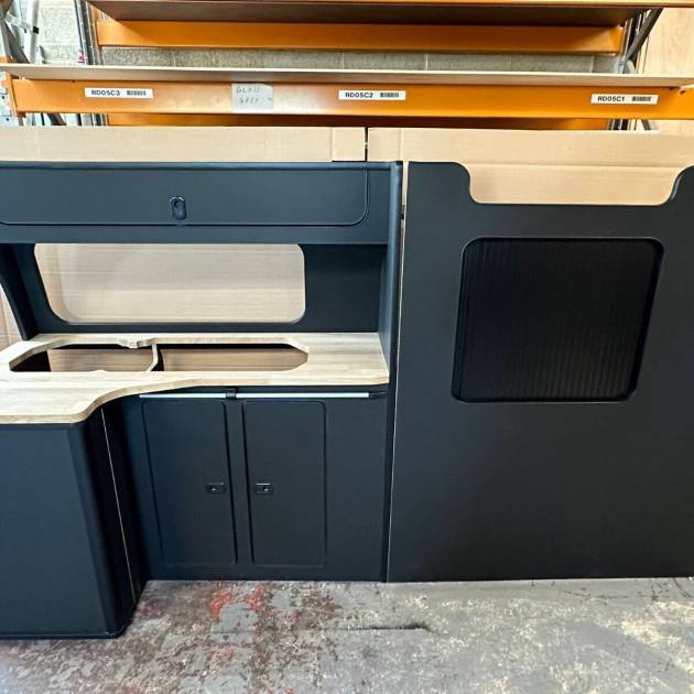 Assembled Furniture (Black Matt, Oak) SWB - T4/T5/T6 Vivaro Custom Trafic